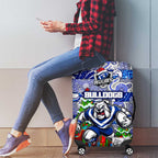Bulldogs Rugby Merry Christmas Luggage Cover Indigenous Australian Art