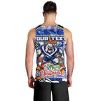 Custom Bulldogs Rugby Merry Christmas Men Tank Top Indigenous Australian Art