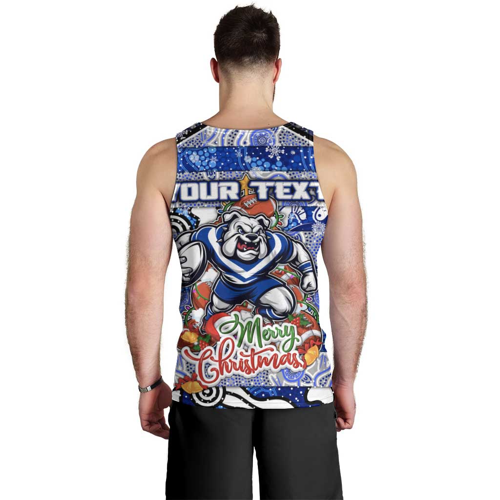 Custom Bulldogs Rugby Merry Christmas Men Tank Top Indigenous Australian Art