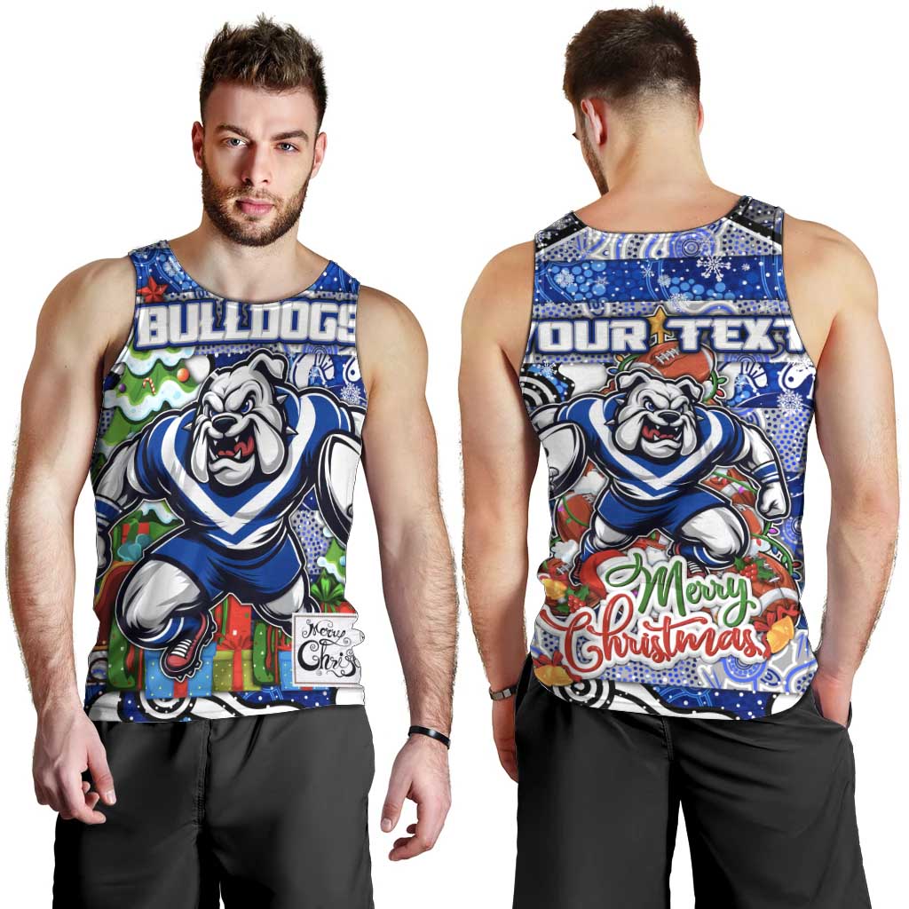 Custom Bulldogs Rugby Merry Christmas Men Tank Top Indigenous Australian Art