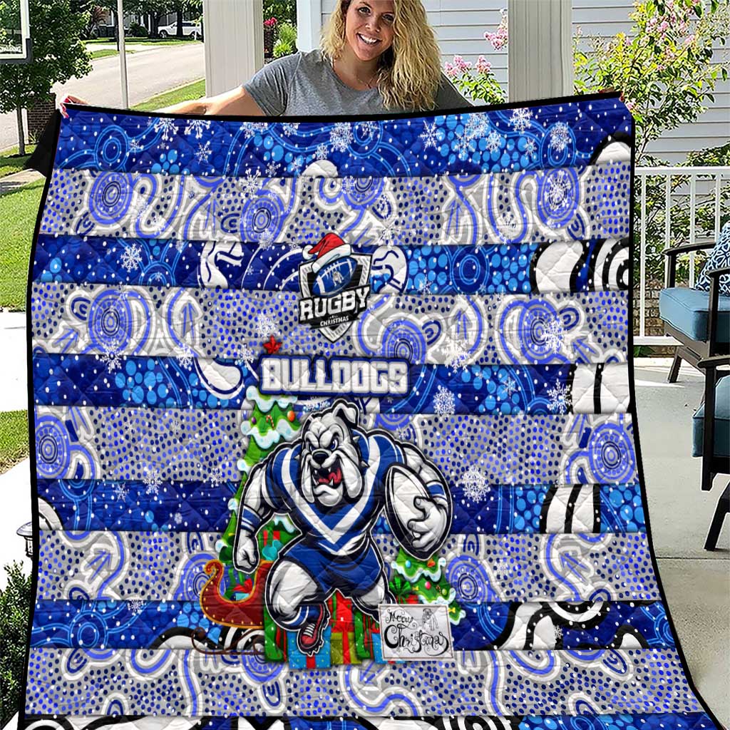 Bulldogs Rugby Merry Christmas Quilt Indigenous Australian Art