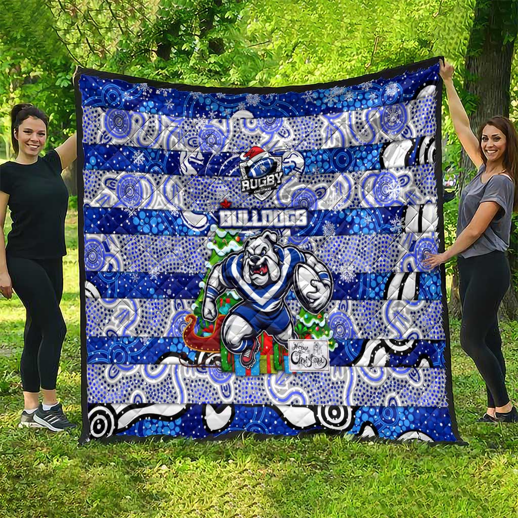 Bulldogs Rugby Merry Christmas Quilt Indigenous Australian Art