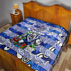 Bulldogs Rugby Merry Christmas Quilt Indigenous Australian Art