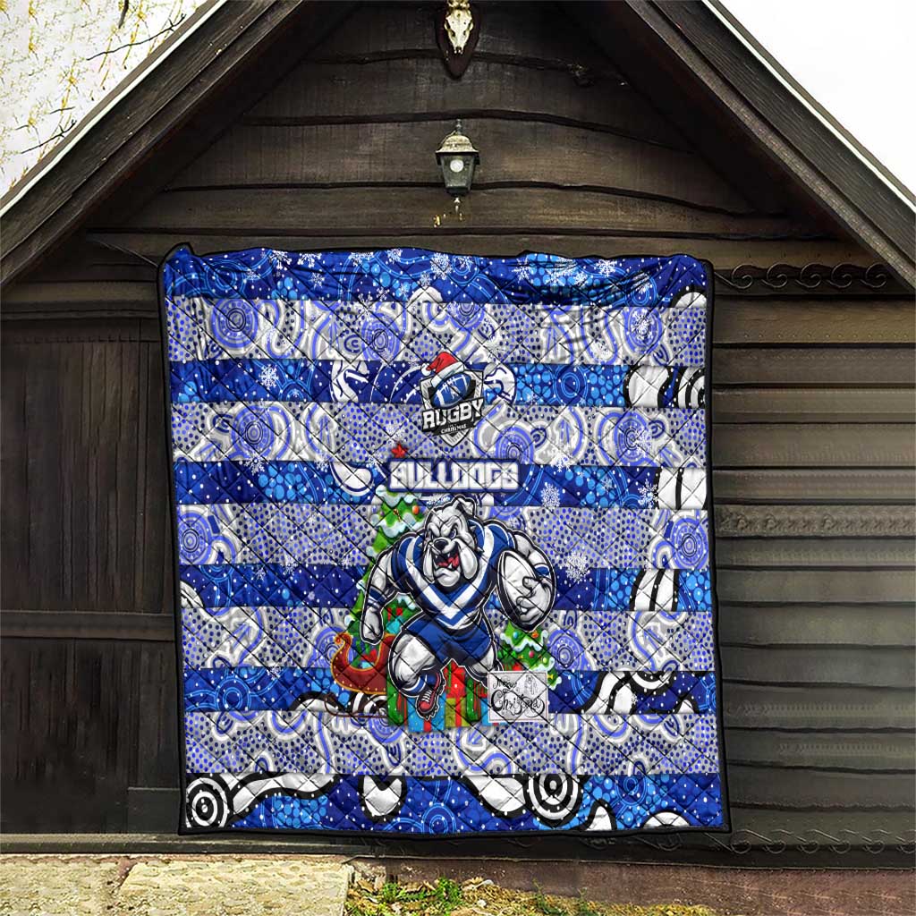 Bulldogs Rugby Merry Christmas Quilt Indigenous Australian Art