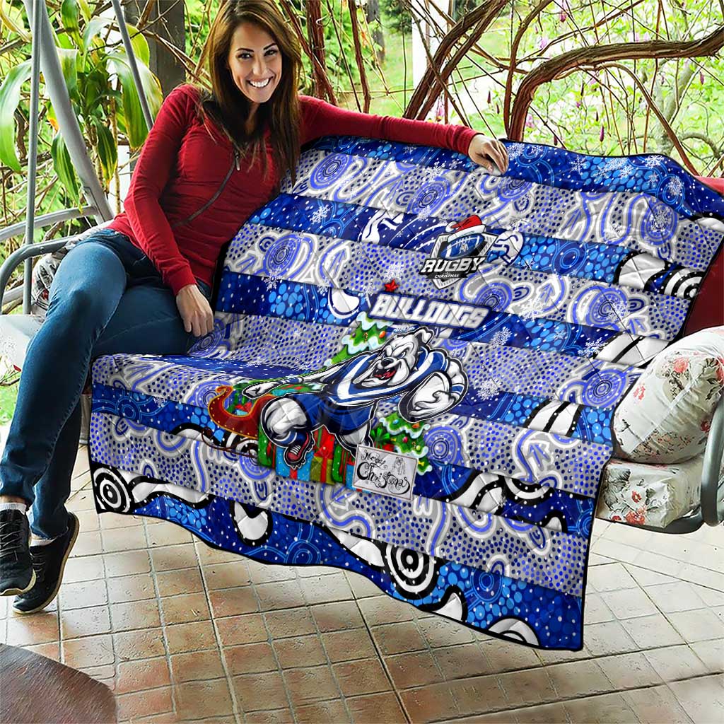 Bulldogs Rugby Merry Christmas Quilt Indigenous Australian Art