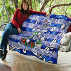 Bulldogs Rugby Merry Christmas Quilt Indigenous Australian Art
