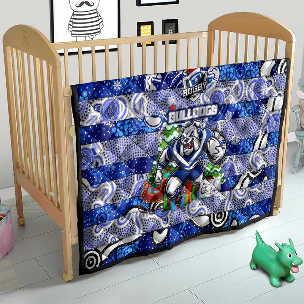 Bulldogs Rugby Merry Christmas Quilt Indigenous Australian Art