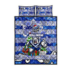 Bulldogs Rugby Merry Christmas Quilt Bed Set Indigenous Australian Art