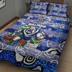 Bulldogs Rugby Merry Christmas Quilt Bed Set Indigenous Australian Art
