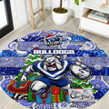 Bulldogs Rugby Merry Christmas Round Carpet Indigenous Australian Art