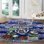 Bulldogs Rugby Merry Christmas Round Carpet Indigenous Australian Art