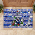 Bulldogs Rugby Merry Christmas Rubber Doormat Indigenous Australian Art