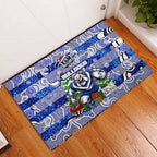 Bulldogs Rugby Merry Christmas Rubber Doormat Indigenous Australian Art