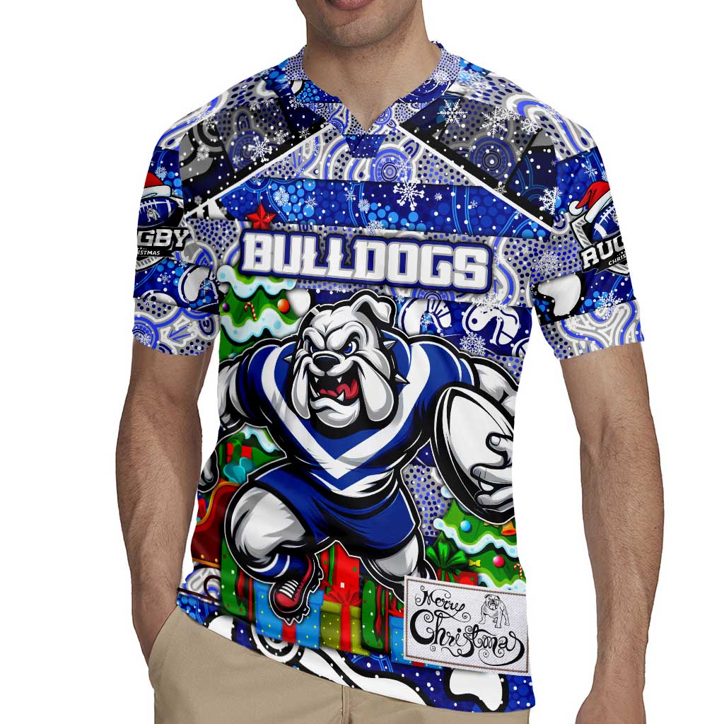 Custom Bulldogs Rugby Merry Christmas Rugby Jersey Indigenous Australian Art