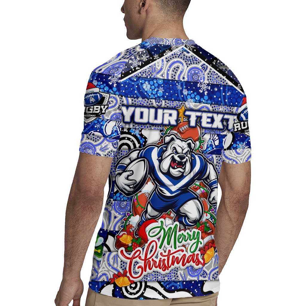 Custom Bulldogs Rugby Merry Christmas Rugby Jersey Indigenous Australian Art