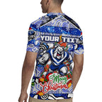 Custom Bulldogs Rugby Merry Christmas Rugby Jersey Indigenous Australian Art