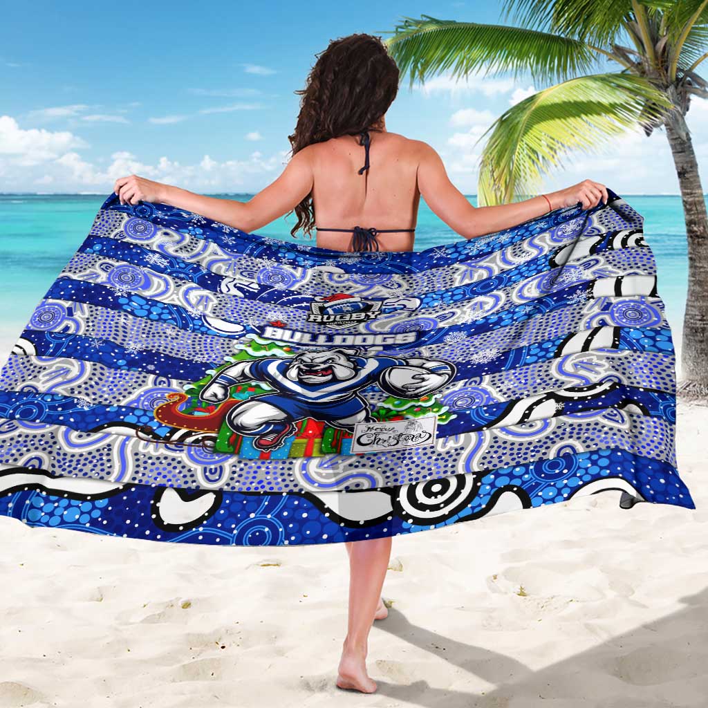 Bulldogs Rugby Merry Christmas Sarong Indigenous Australian Art