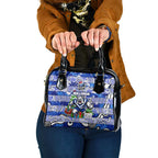 Bulldogs Rugby Merry Christmas Shoulder Handbag Indigenous Australian Art