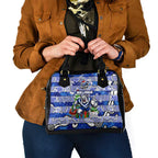 Bulldogs Rugby Merry Christmas Shoulder Handbag Indigenous Australian Art