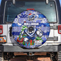Bulldogs Rugby Merry Christmas Spare Tire Cover Indigenous Australian Art