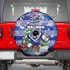 Bulldogs Rugby Merry Christmas Spare Tire Cover Indigenous Australian Art