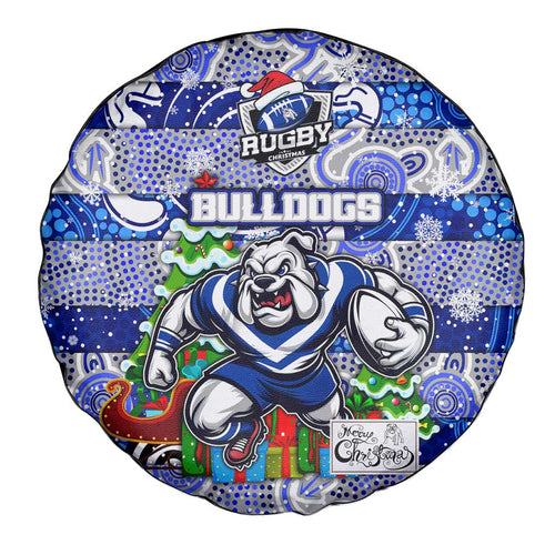 Bulldogs Rugby Merry Christmas Spare Tire Cover Indigenous Australian Art