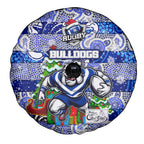 Bulldogs Rugby Merry Christmas Spare Tire Cover Indigenous Australian Art