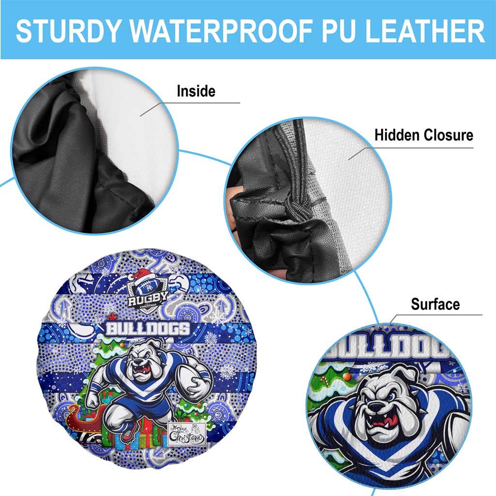 Bulldogs Rugby Merry Christmas Spare Tire Cover Indigenous Australian Art