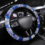 Bulldogs Rugby Merry Christmas Steering Wheel Cover Indigenous Australian Art
