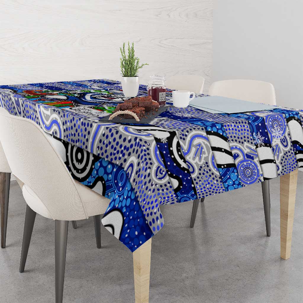 Bulldogs Rugby Merry Christmas Tablecloth Indigenous Australian Art