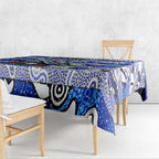 Bulldogs Rugby Merry Christmas Tablecloth Indigenous Australian Art