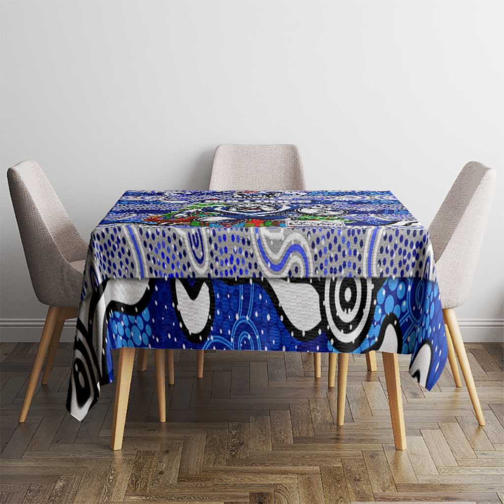 Bulldogs Rugby Merry Christmas Tablecloth Indigenous Australian Art