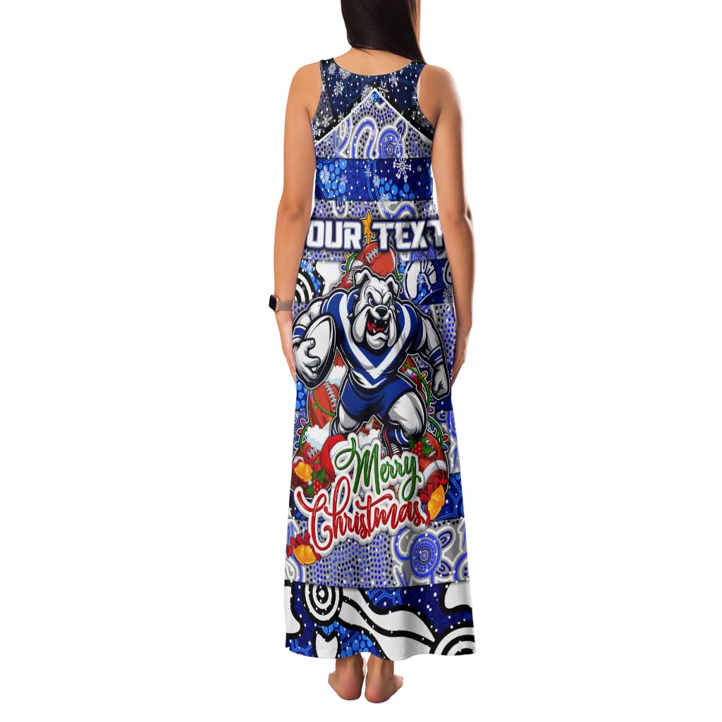 Custom Bulldogs Rugby Merry Christmas Tank Maxi Dress Indigenous Australian Art