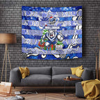 Bulldogs Rugby Merry Christmas Tapestry Indigenous Australian Art