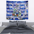 Bulldogs Rugby Merry Christmas Tapestry Indigenous Australian Art