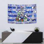 Bulldogs Rugby Merry Christmas Tapestry Indigenous Australian Art