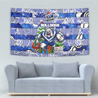 Bulldogs Rugby Merry Christmas Tapestry Indigenous Australian Art