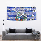 Bulldogs Rugby Merry Christmas Tapestry Indigenous Australian Art