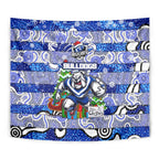 Bulldogs Rugby Merry Christmas Tapestry Indigenous Australian Art