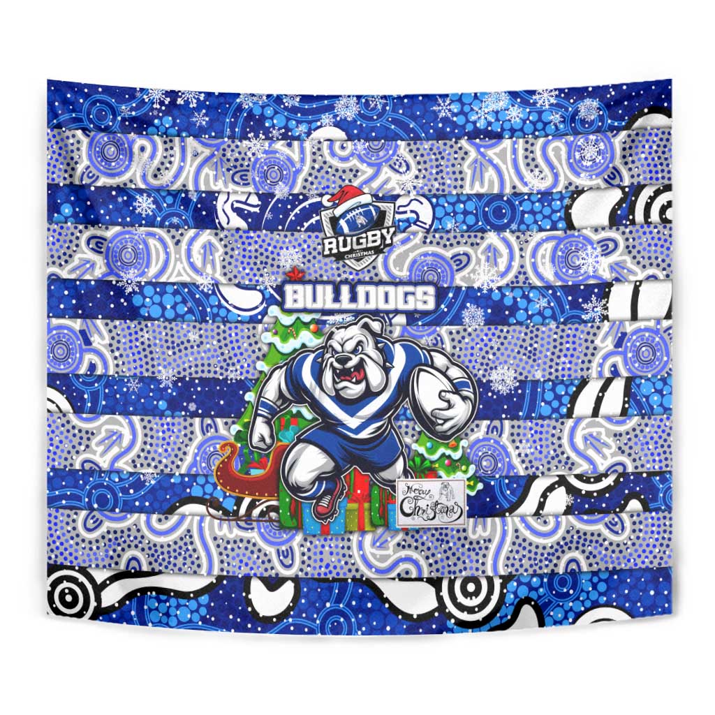Bulldogs Rugby Merry Christmas Tapestry Indigenous Australian Art
