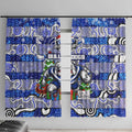 Bulldogs Rugby Merry Christmas Window Curtain Indigenous Australian Art