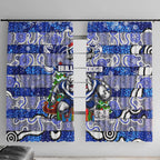 Bulldogs Rugby Merry Christmas Window Curtain Indigenous Australian Art