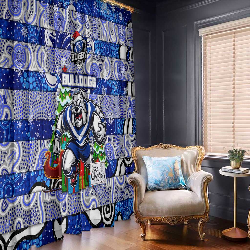 Bulldogs Rugby Merry Christmas Window Curtain Indigenous Australian Art