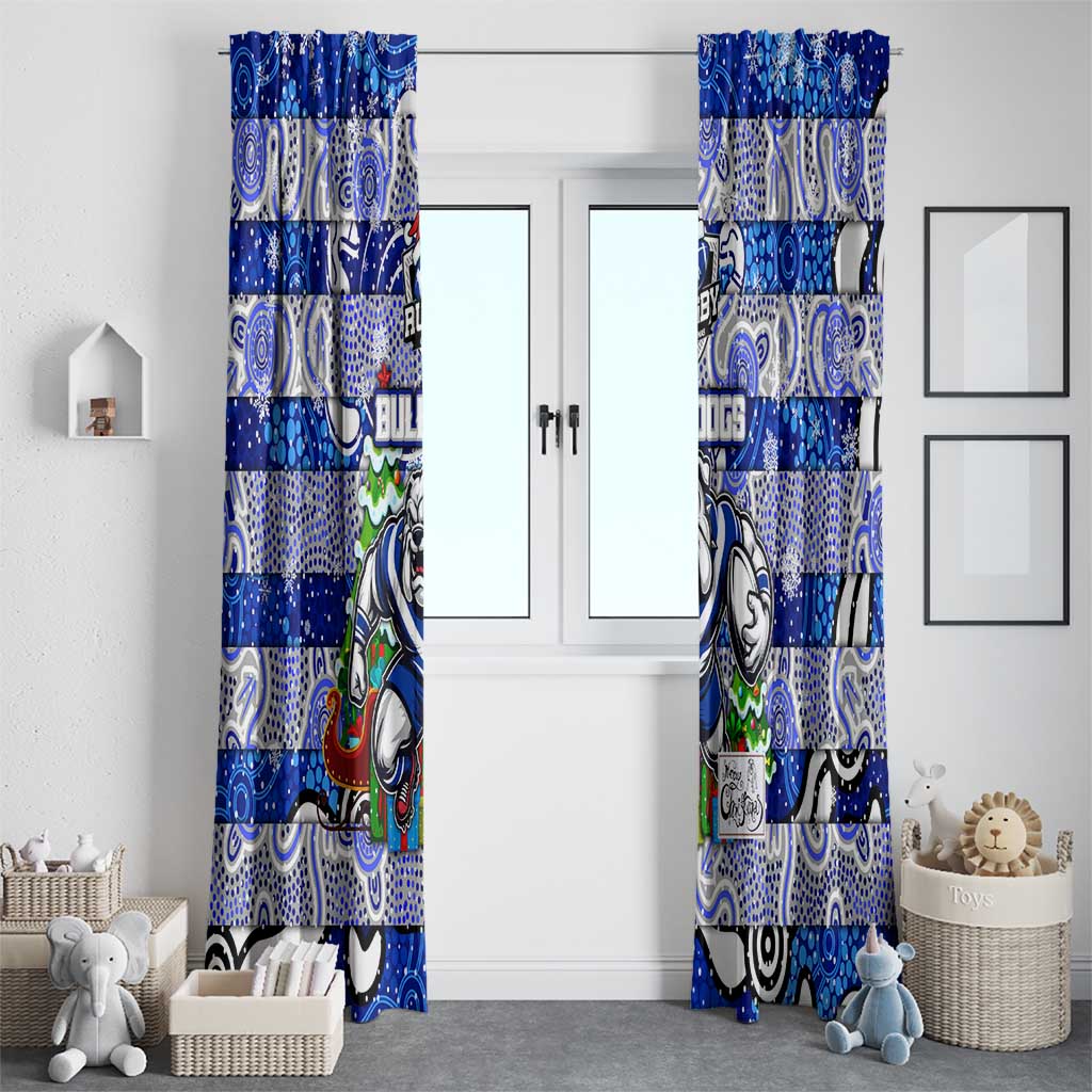 Bulldogs Rugby Merry Christmas Window Curtain Indigenous Australian Art