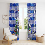 Bulldogs Rugby Merry Christmas Window Curtain Indigenous Australian Art