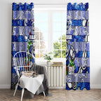 Bulldogs Rugby Merry Christmas Window Curtain Indigenous Australian Art