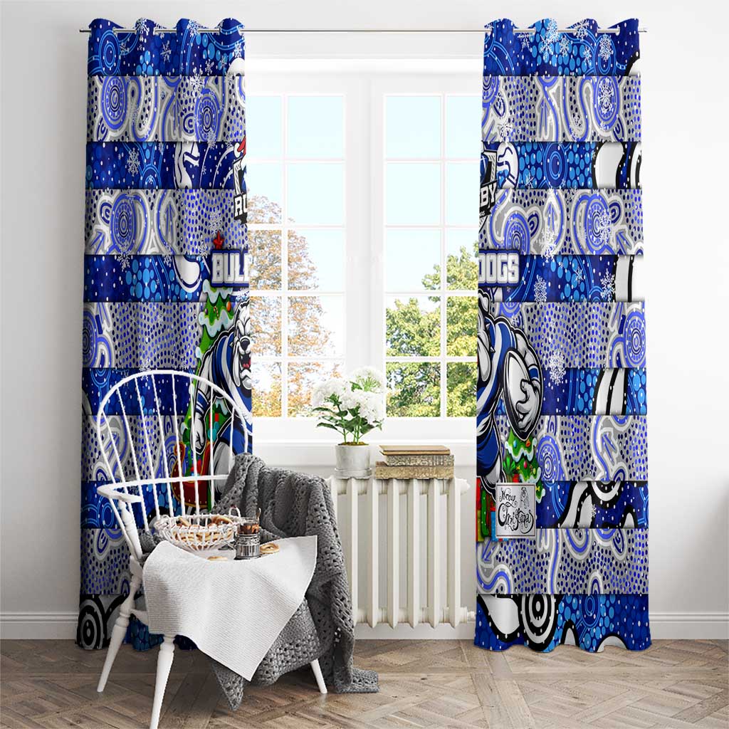 Bulldogs Rugby Merry Christmas Window Curtain Indigenous Australian Art