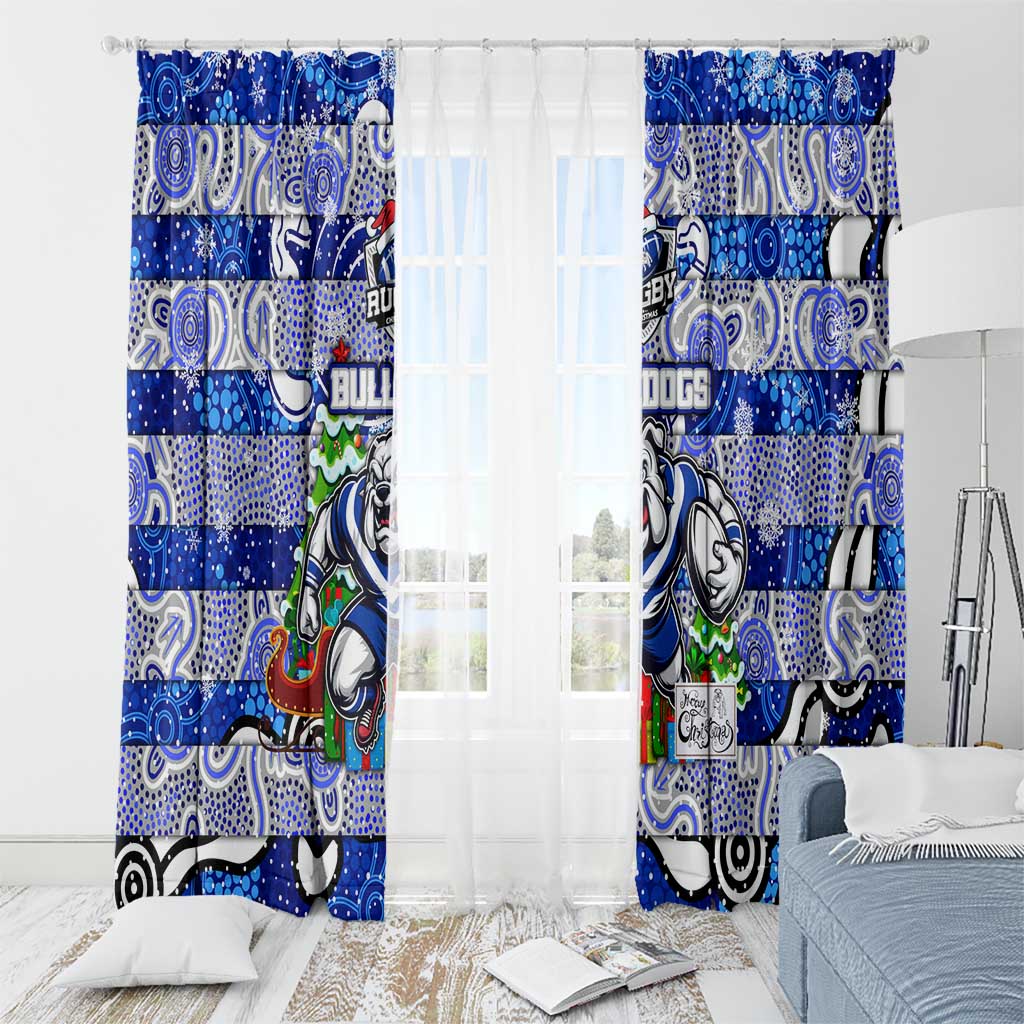 Bulldogs Rugby Merry Christmas Window Curtain Indigenous Australian Art