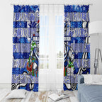 Bulldogs Rugby Merry Christmas Window Curtain Indigenous Australian Art