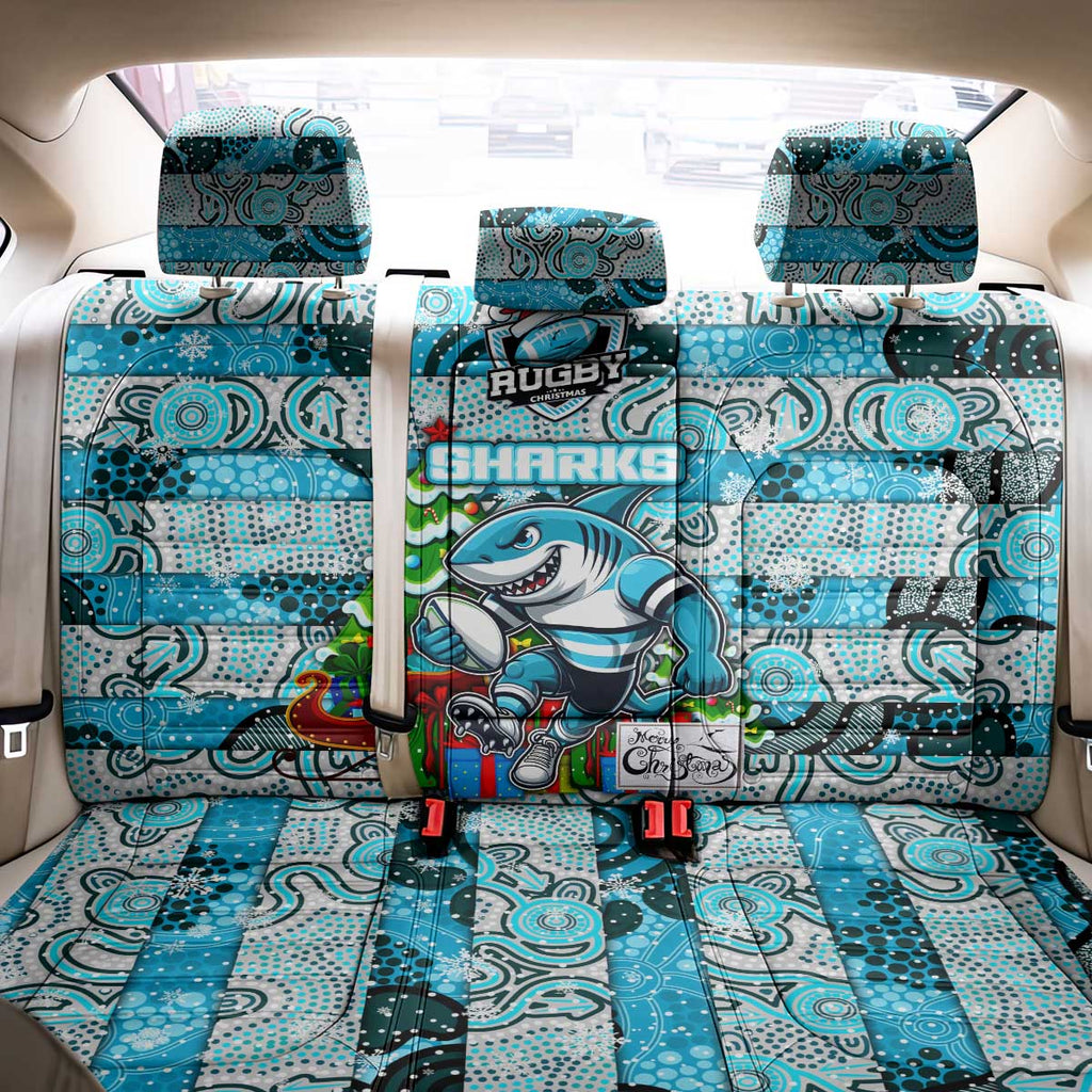 Sharks Rugby Merry Christmas Back Car Seat Cover Indigenous Australian Art